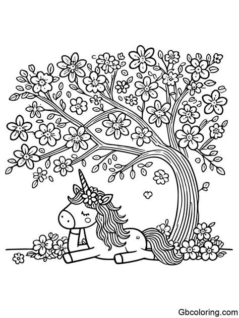 Free Flower Unicorn Coloring Pages Printable