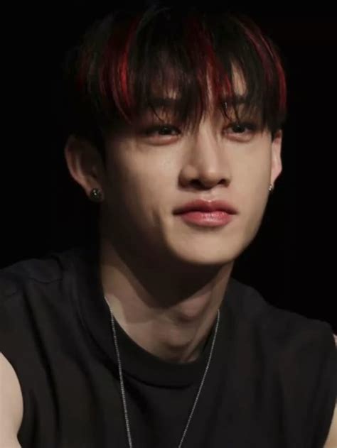 Bangchan In 2024 Black Red Hair Chris Chan Blonde Curly Hair