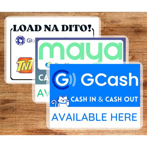 A J Gcash Maya Bank Load Laminated Signage A Size Sign Shopee