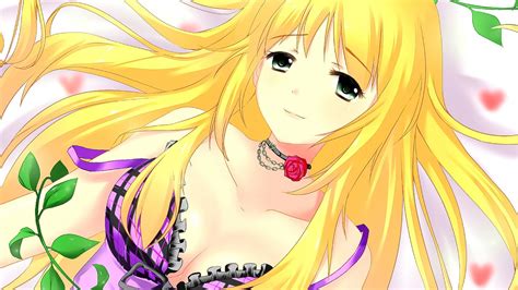 Wallpaper Illustration Blonde Long Hair Anime Girls Artwork