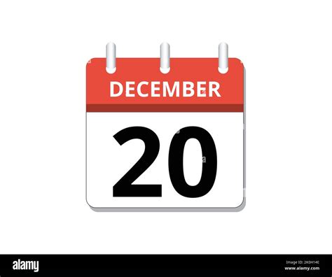 December, 20th calendar icon vector, concept of schedule, business and ...