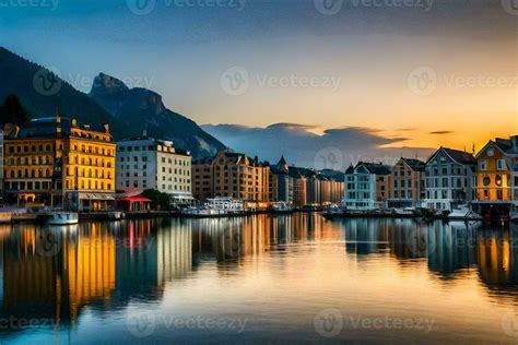 The Beautiful City Of Bergen Norway AI Generated 30152861 Stock Photo