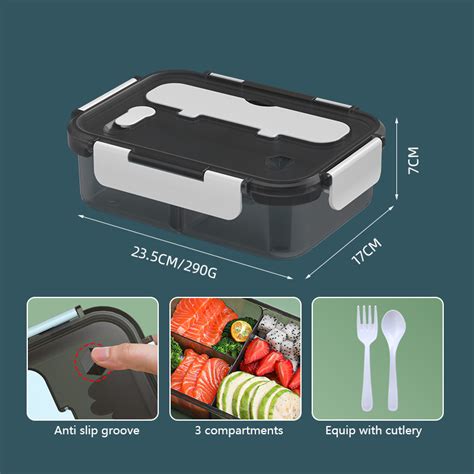 【hm】sg Stock Bento Lunch Box Microwave Safe Freeze Safe Leak Proof Design With Secure Clips And