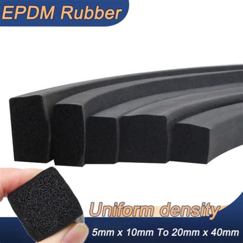 Square Sponge Strip Black Epdm Foam Rubber Gasket Cabinet Door Trim