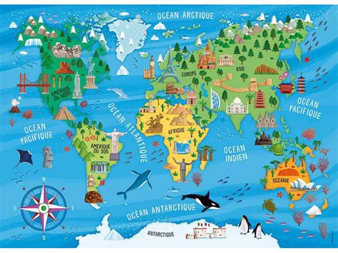 Nathan Puzzles Puzzle Pi Ces Carte Du Monde Des Monuments