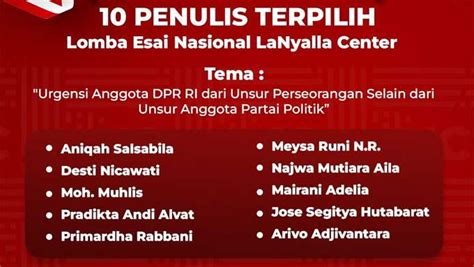 Lanyalla Center Umumkan Pemenang Lomba Esai Nasional Ini Dia