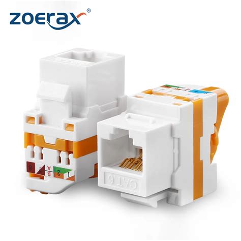 ZoeRax 1pcs CAT6A CAT6 CAT5E Tool Less RJ45 UTP Keystone Jack No Punch