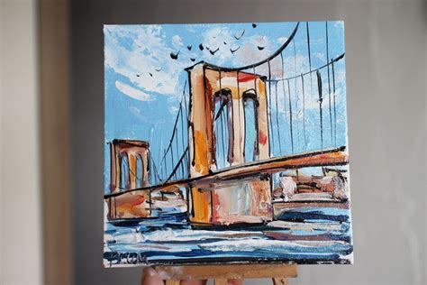 Brooklyn Bridge Oil Painting Framed Original Manhattan New - Etsy