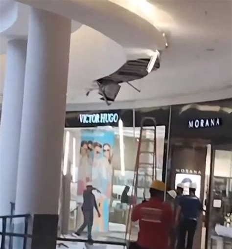 Vídeo parte de estrutura do teto do Porto Velho Shopping cai mais uma