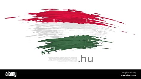 Hungary Flag Brush Strokes Grunge Stripes Colors Of The Hungarian