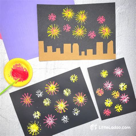 Straw Painted Firework Craft