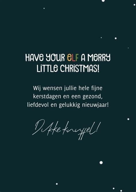 Kerstkaartje Met Illustratie Kerstelfje En Kaartje2go