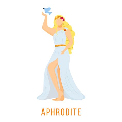 Aphrodite flat vector illustration. Ancient Greek deity. Goddess of ...