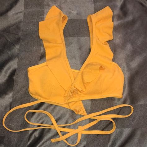 Zaful Swim Nwt Mustard Yellow Bikini Top Poshmark