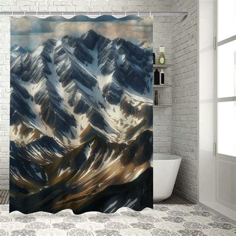 Lzatpd Shower Curtain Landscape Hiking Scenery In Cloth Fabric