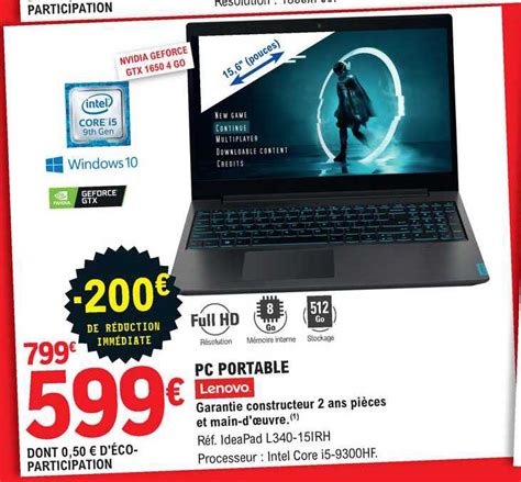 Offre Pc Portable Lenovo Chez E Leclerc