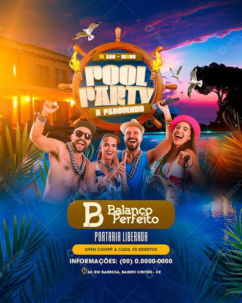 Flyer Pool Party Pagodinho Balan O Perfeito Social Media Psd Edit Vel