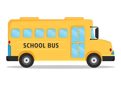 School Bus Vector Illustration Isolated on White Background. Clipart ...