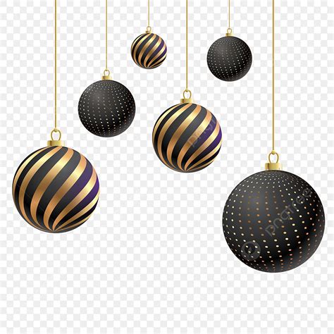 Bolas De Navidad Negras Con Motivos Dorados Png Dibujos Bolas De