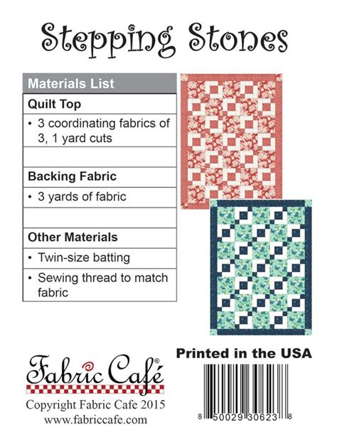 Downloadable Stepping Stones Quilt Pattern Easy 3 Yard Design Etsy Beginner Quilt Patterns