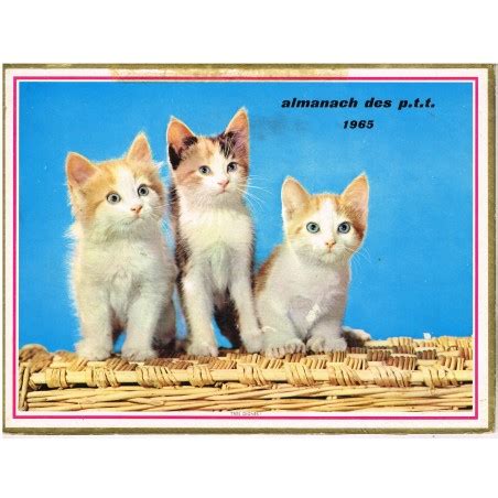 CALENDRIER ALMANACH DES PTT 1965 CHATS TRES DIGNES OLLER