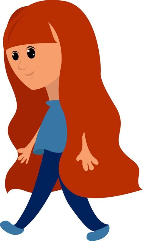 Girl With Red Hair Illustration Vector On White Background 13475841