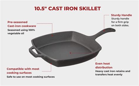 Amazon Jim Beam Jb Pre Seasoned Cast Iron Square Skillet