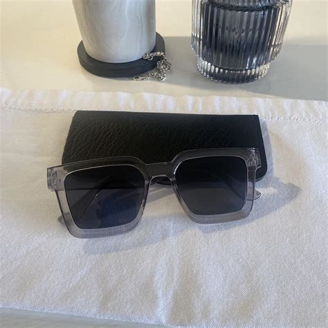 Grey Square Sunglasses Very good quality pair Great... - Depop