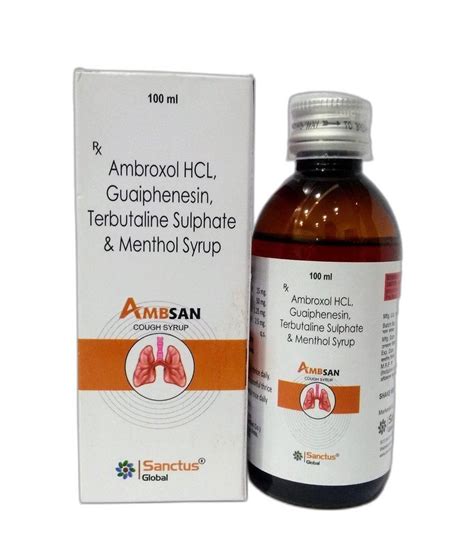 Ambsan Ambroxol Terbutaline Guaiphenesin Syrup 100 Ml At Rs 79 Bottle In Baddi