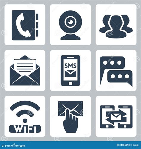 Iconos De La Comunicación Del Vector Fijados Ilustración Del Vector