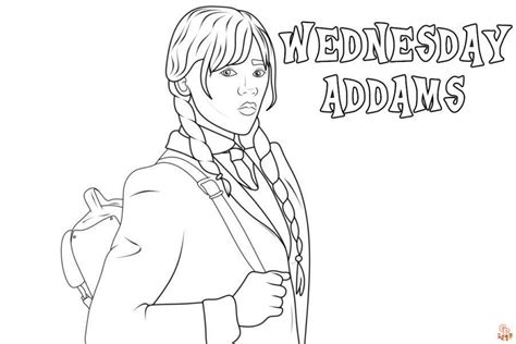 Printable Wednesday Addams Coloring Pages Gbcoloring