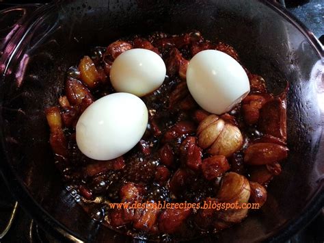 Braised Pork Belly With Soya Sauce Garlic And Eggs