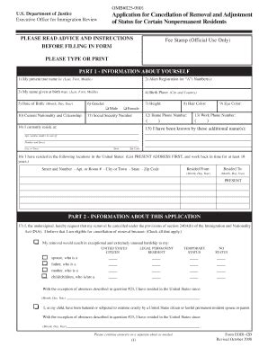 Fillable Online Ivsoi OMBll25 0001 Application For Cancellation Of