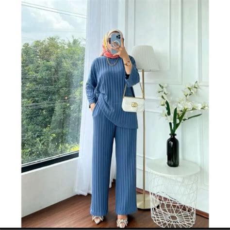 Jual Set Knit Import Terbaru Setelan Wanita Kekinian Kain Hornet