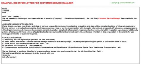 Customer Service Offer Letter Office Manager Jobs, Assistant Jobs ...