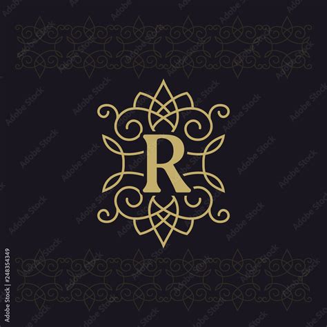 Capital Letter R Beautiful Monogram Elegant Logo Calligraphic Design