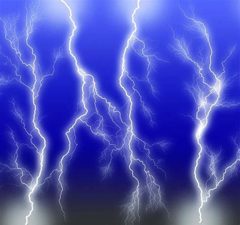 Download Image Blue Lightning Striking The Night Sky Wallpaper