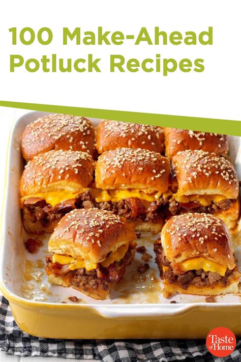 98 Make-Ahead Potluck Recipes | Recipes, Potluck recipes, Potluck dishes