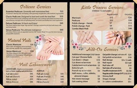 Nmn4 50 Back Menu 4 Views Nails Salon Archives Printing For Nails