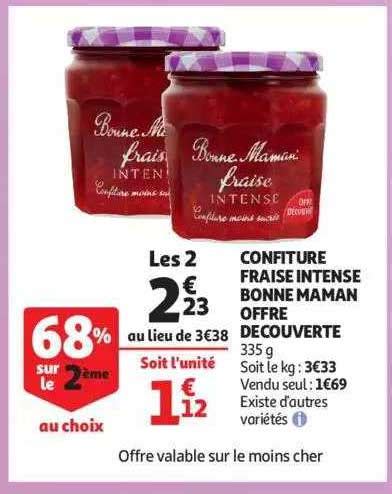 Promo Confiture Fraise Intense Bonne Maman Offre D Couverte Chez Auchan