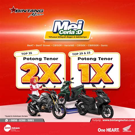 Promo Ceria Honda Bintang Motor Bogor Mei Honda Bintang Motor