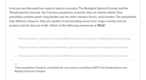 Solved In lecture we discussed two types of species | Chegg.com