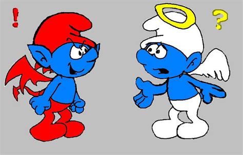 Devil and Angel Smurfs by DivineSheep on DeviantArt