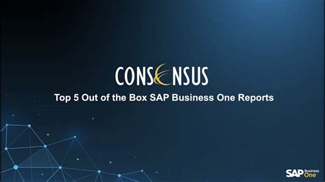 Top Out Of The Box Sap Business One Reports Youtube