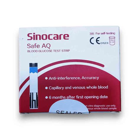 Healthway Sinocare Safe AQ Blood Glucose Test Strip 50 Strips