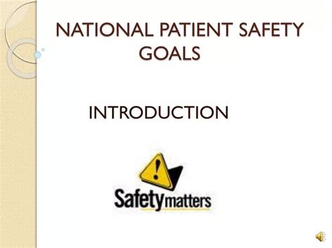 PPT NATIONAL PATIENT SAFETY GOALS PowerPoint Presentation Free