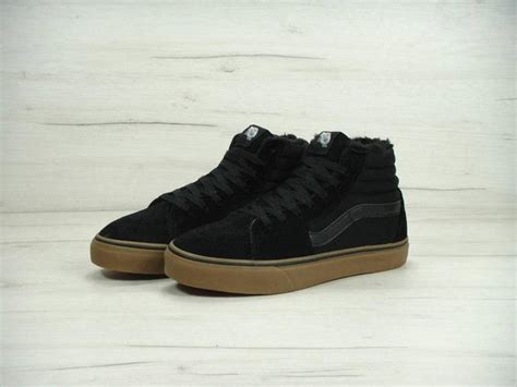 Кеды черные с рыжей подошвой мужские высокие зимние на меху Vans Old ...