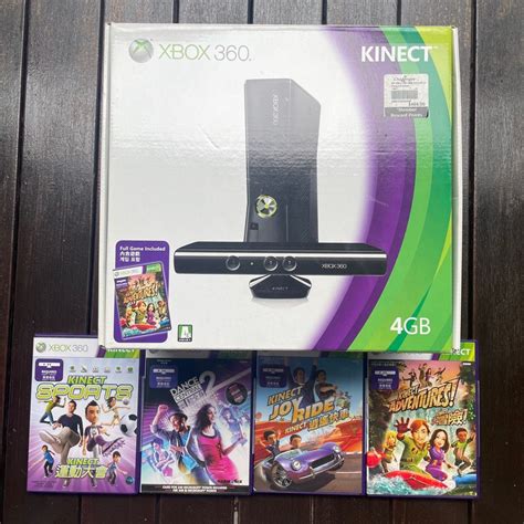 Xbox 360 4GB Console With Kinect And Wireless Controller Video Gaming