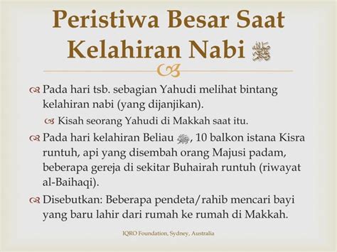 Sirah Nabawiyah Kelahiran Nabi Muhammad Saw Ppt