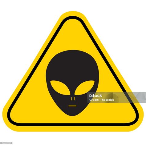 Ilustración De Señal De Tráfico De Advertencia De Extraterrestres Señal De Área De Actividad De